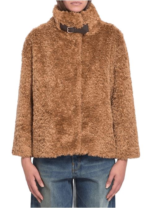 Giaccone da donna in ecomontone color cammello HERNO | GI000331D124212000